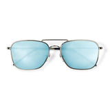 Óculos de Sol | Metal Aviador Reverso Médio GM1 Prata Lente Azul