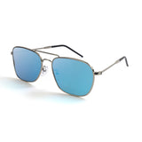 Óculos de Sol | Metal Aviador Reverso Médio GM1 Prata Lente Azul