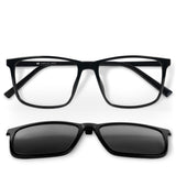 Óculos de Grau | Clip-On Quadrado Grande DC1 Preto