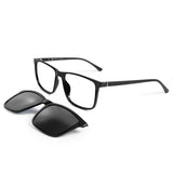 Óculos de Grau | Clip-On Quadrado Grande DC1 Preto