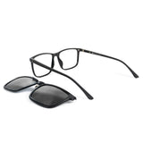 Óculos de Grau | Clip-On Quadrado Grande DC1 Preto