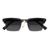 Óculos de Sol | Acetato com Metal Quadrado DM4 Preto Aro Dourado