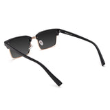 Óculos de Sol | Acetato com Metal Quadrado DM4 Preto Aro Dourado