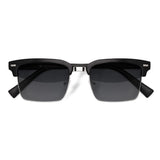 Óculos de Sol | Acetato com Metal Quadrado DM4 Preto Aro Prata
