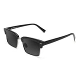 Óculos de Sol | Acetato com Metal Quadrado DM4 Preto Aro Prata