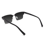 Óculos de Sol | Acetato com Metal Quadrado DM4 Preto Aro Prata