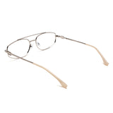 Armação | Metal Geométrico Médio GM6 Prata Haste Champanhe