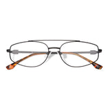 Armação | Metal Geométrico Médio GM6 Preto Hastes Tartaruga