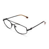 Armação | Metal Geométrico Médio GM6 Preto Hastes Tartaruga