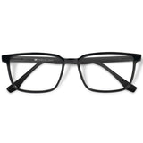 Óculos de Grau | Retangular Grande D4 Preto Brilho