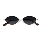 Óculos de Sol | iM7 Dourado Ponteira Marrom | Metal Oval Médio
