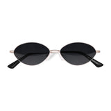 Óculos de Sol | iM7 Dourado Ponteira Preta | Metal Oval Médio