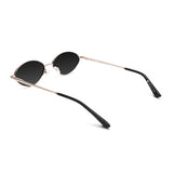 Óculos de Sol | iM7 Dourado Ponteira Preta | Metal Oval Médio